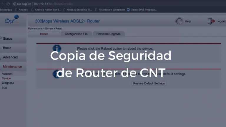 Copia de Seguridad de tu Router de CNT
